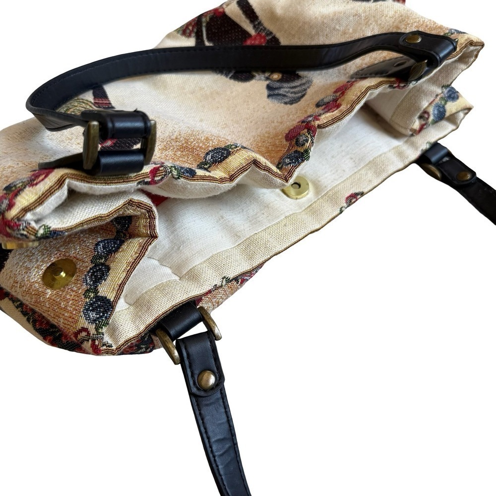 African Tapestry Woven Tote Purse Bag Button Closure Women - Picture 5 of 7